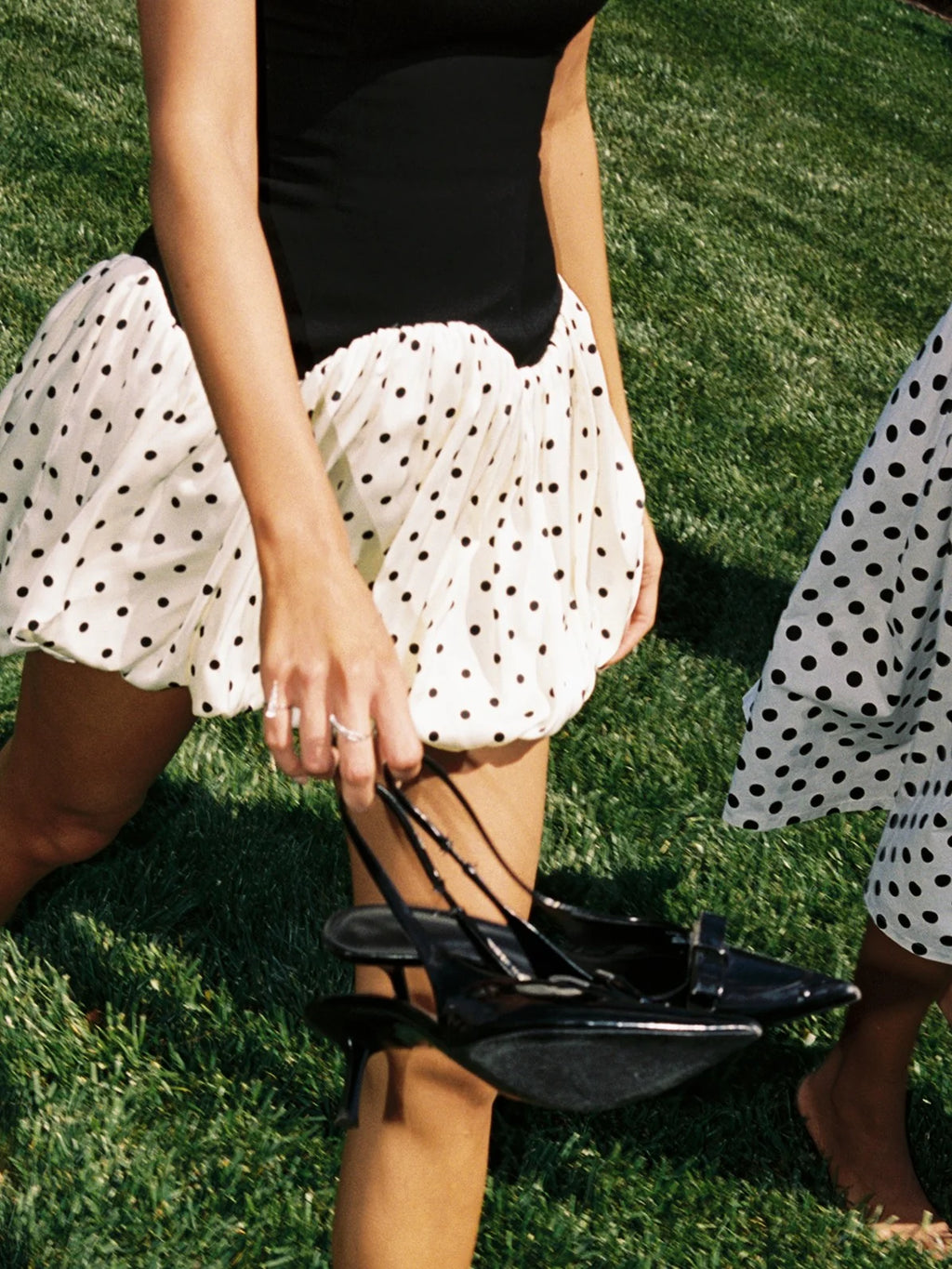 Dahliana Polka Dot Bubble Hem Corset Mini Dress Archive Sale
