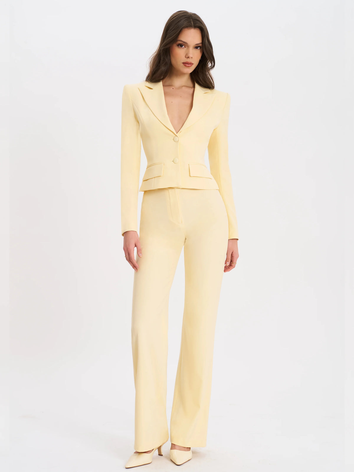 Quinne Butter Yellow Slim fit Blazer