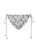 Lela White Floral Crochet Side Tie Bikini Bottom