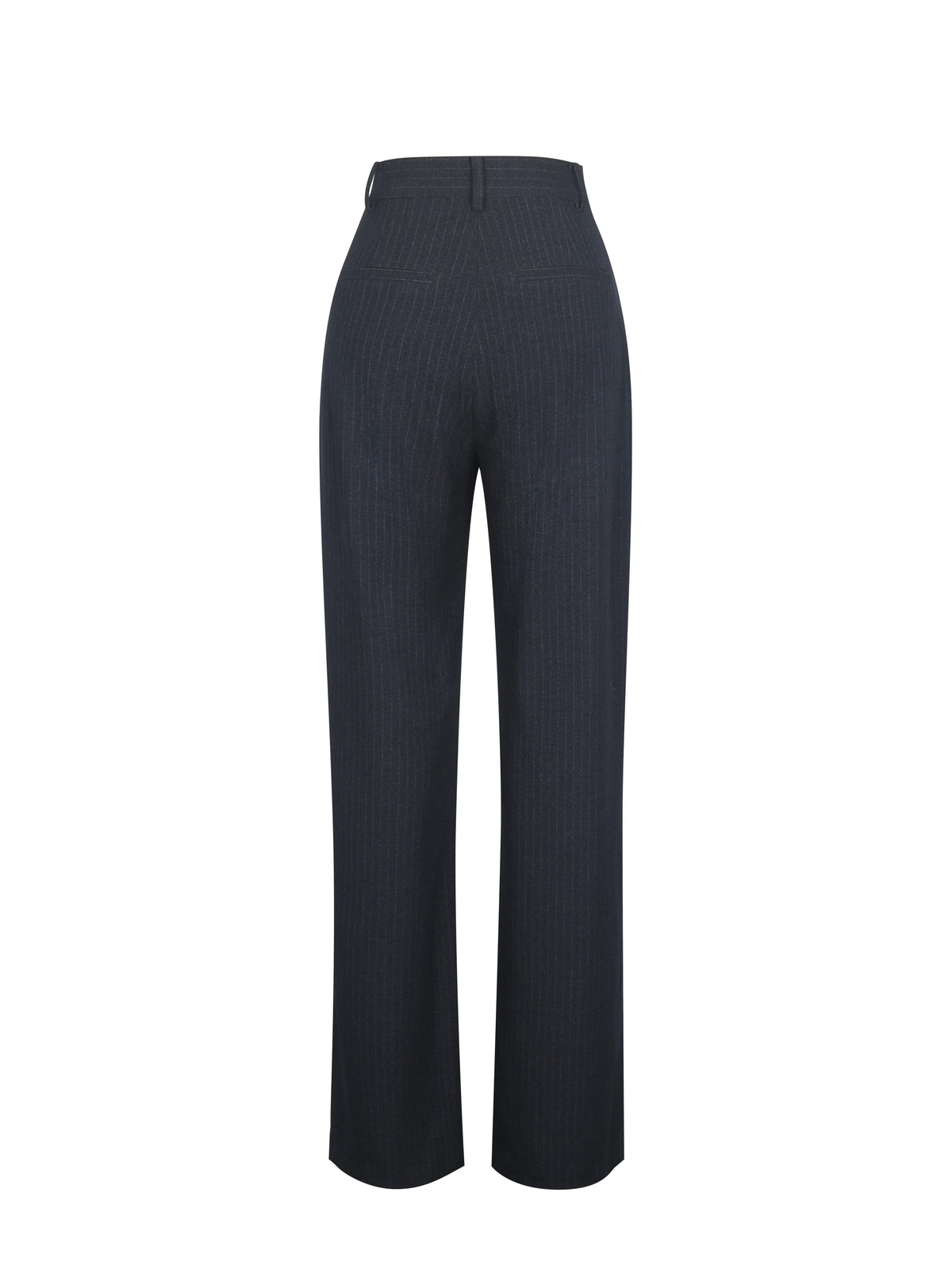 Quinnie Navy Striped High Waisted Straight Leg Pants