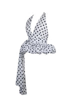 Ilene Polka Dot Cotton Poplin Bubble Hem Halter Top