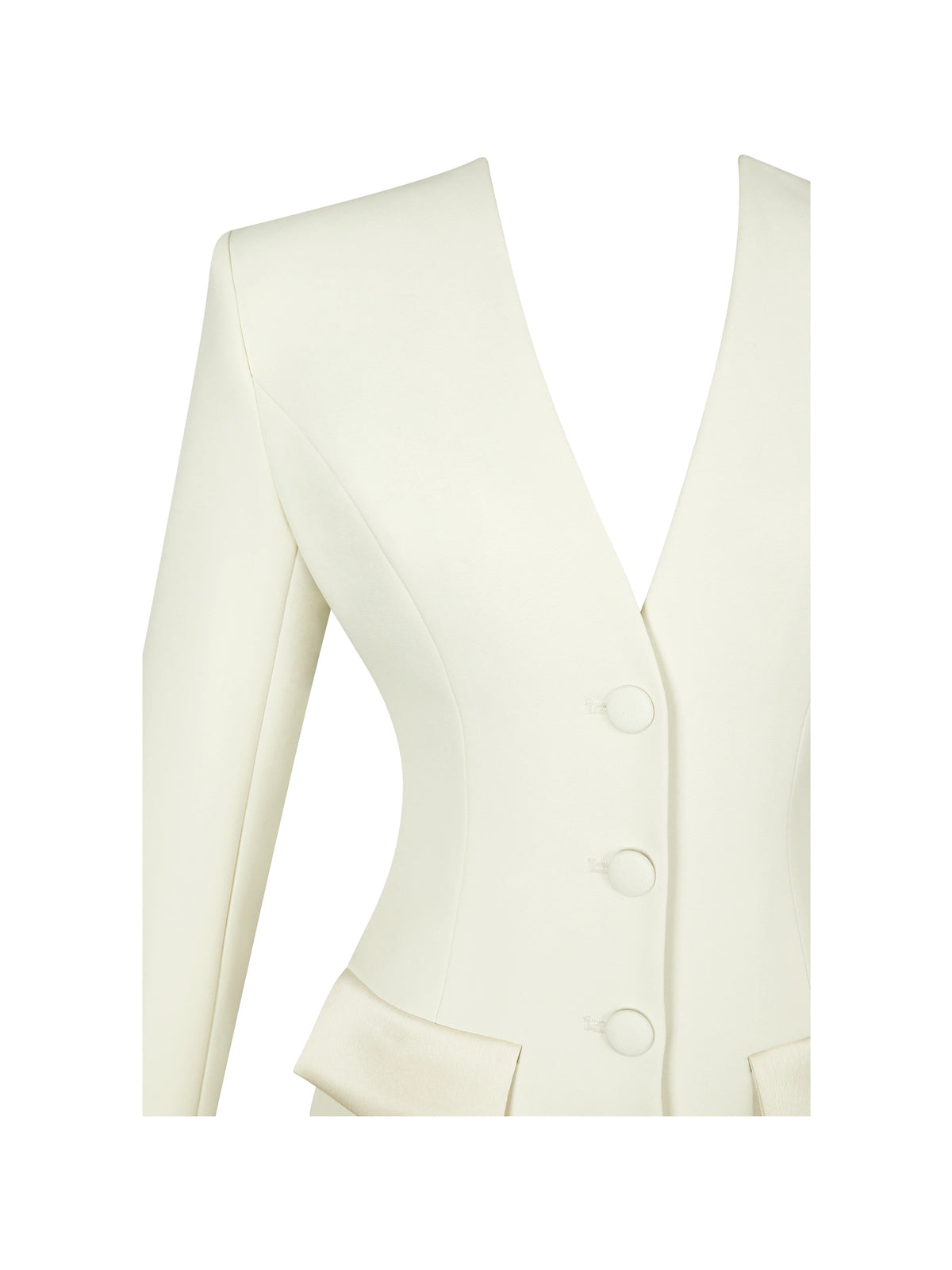 Jeannie Cream Blazer Mini Dress with Scarf