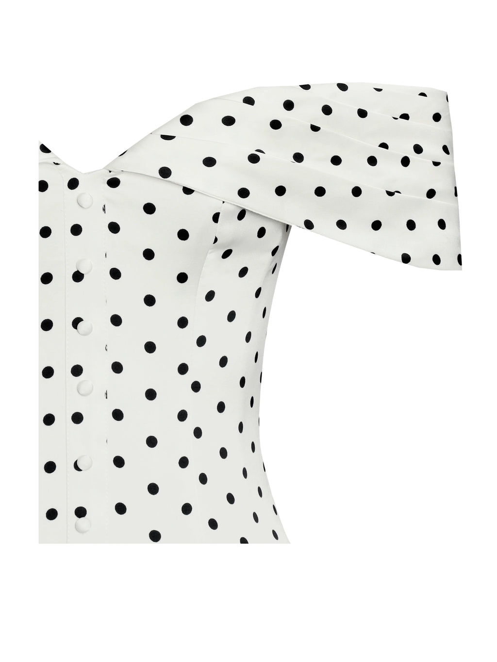 Edeline Polka Dot Off shoulder Pleated Mini Dress