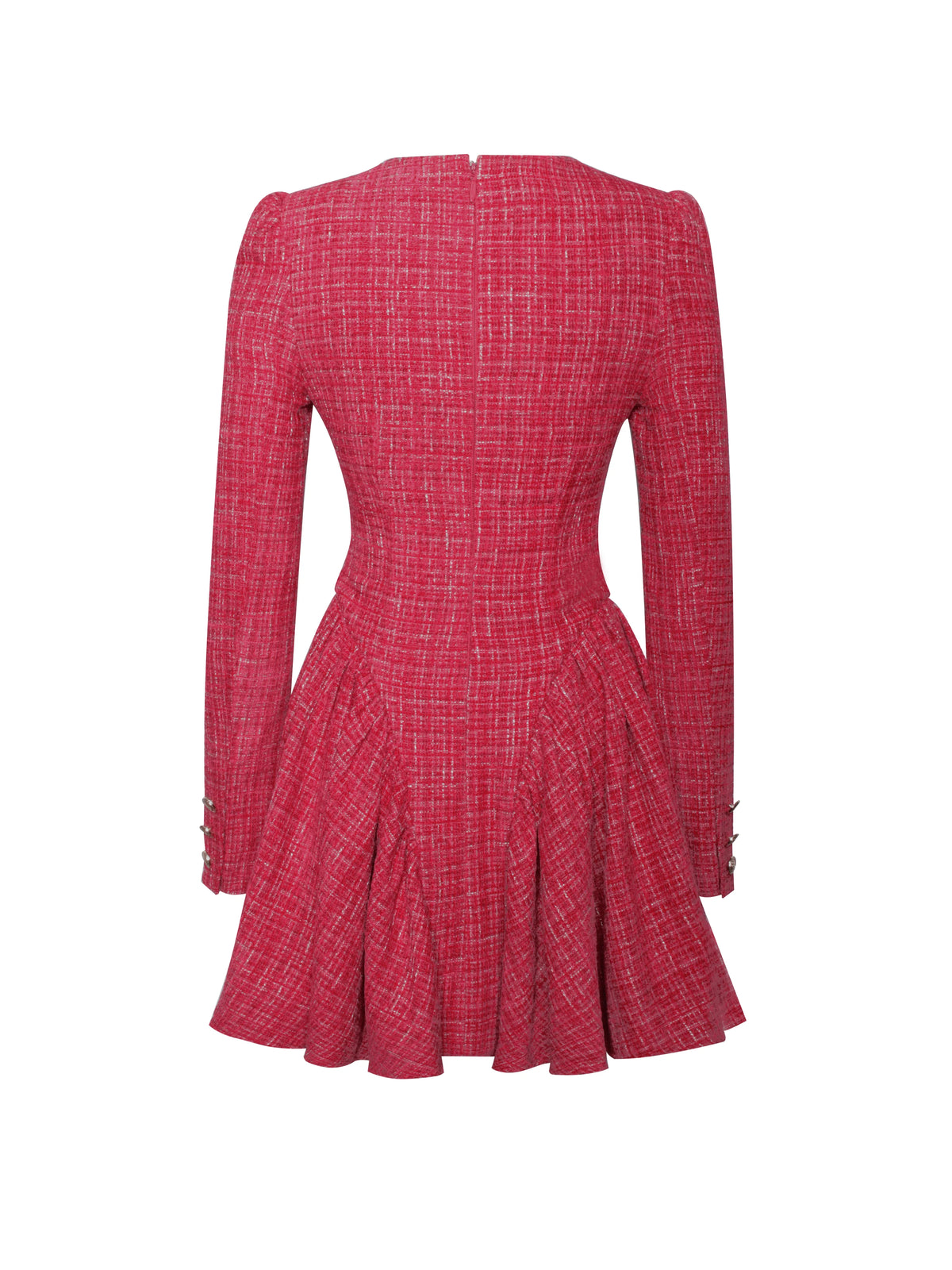 Tae Red Tweed Long Sleeve Drop Waist Mini Dress Archive Sale