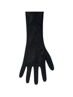 Eve Black Fur Trimmed Mesh Opera length Gloves