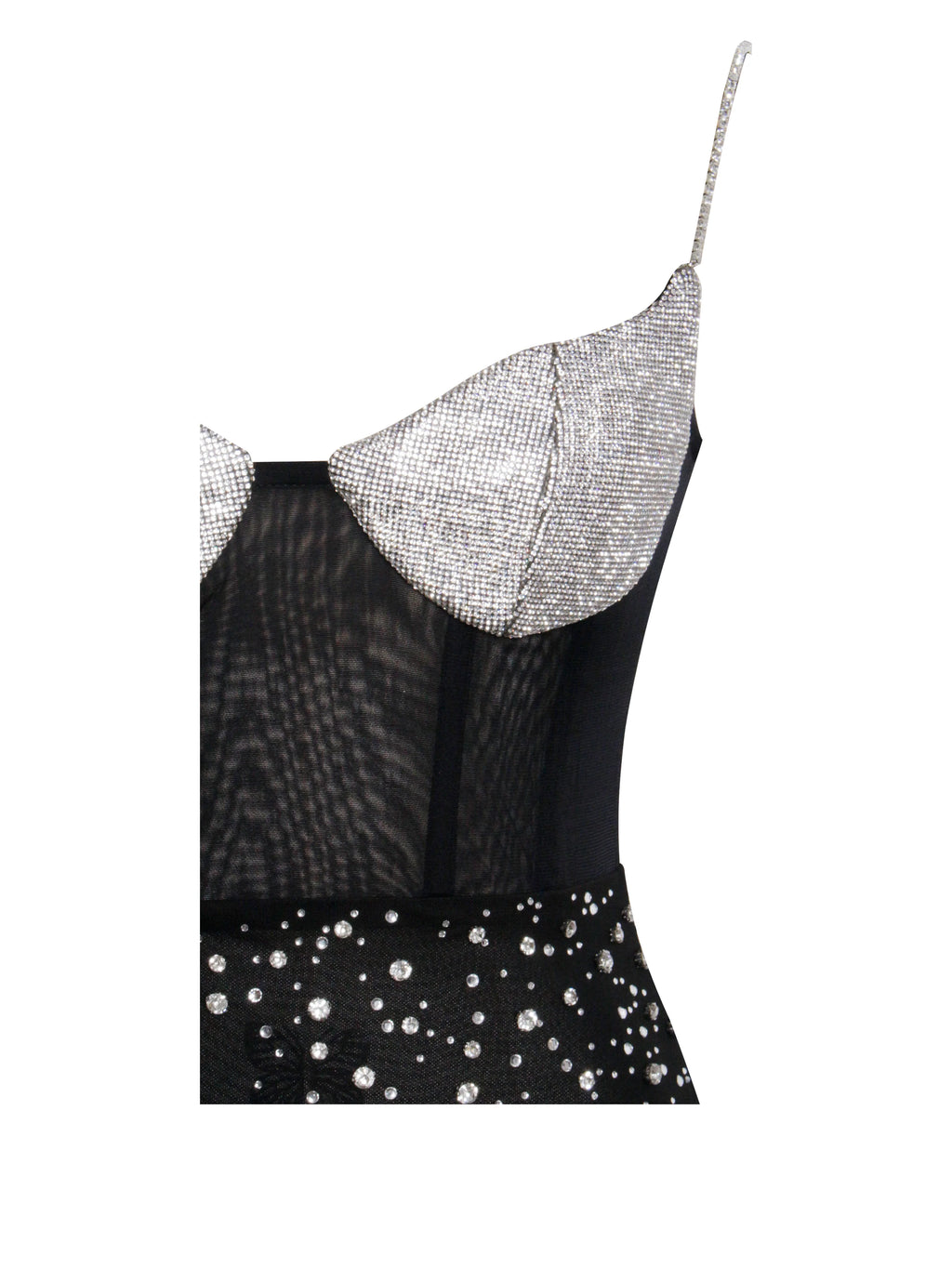 Jimena Crystal Embellished Back Slit Maxi Dress Archive Sale