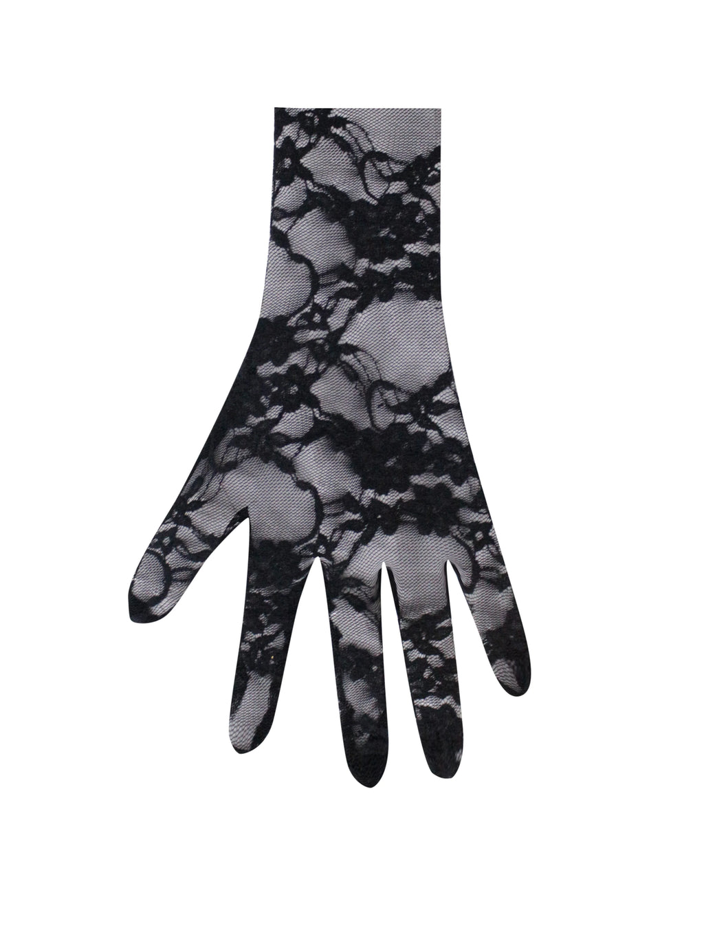 Rae Black Lace Opera length Gloves