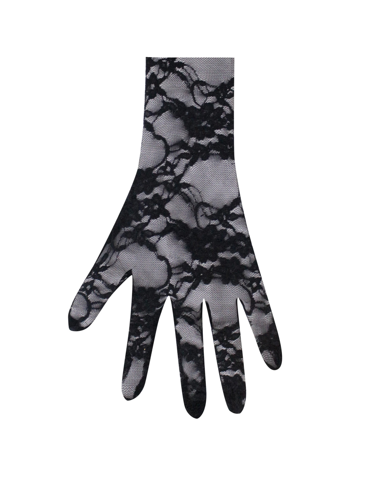 Rae Black Lace Opera length Gloves