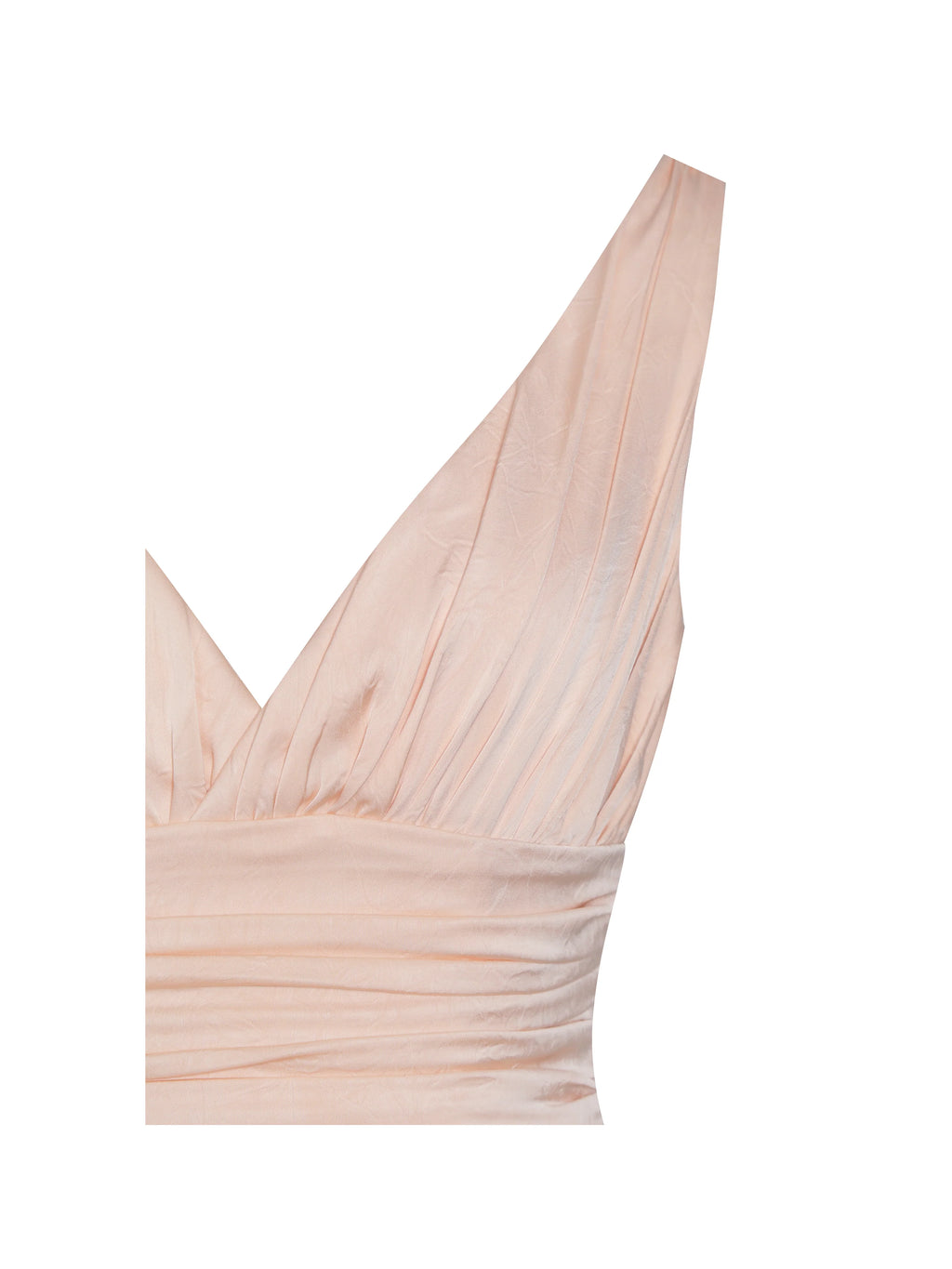 Talyssa Baby Pink Ruched Waist Double High Slit Maxi Gown Archive Sale