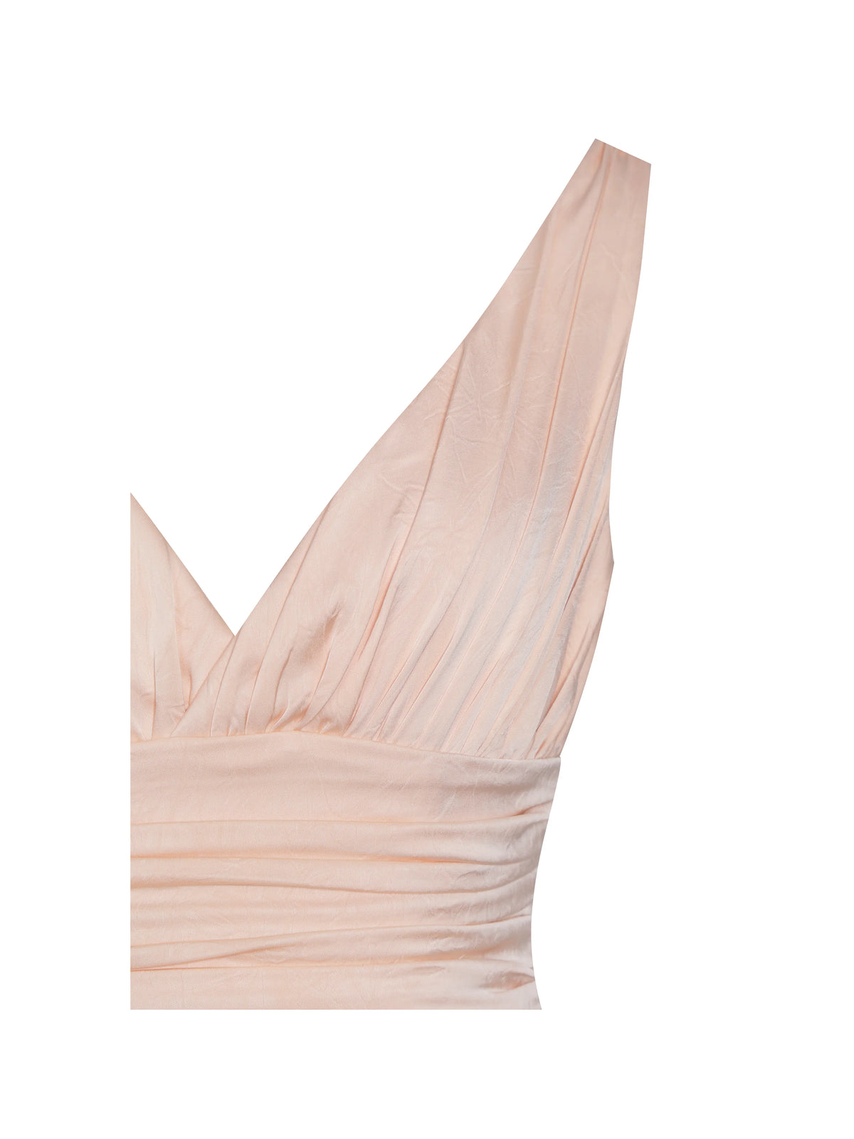 Talyssa Baby Pink Ruched Waist Double High Slit Maxi Gown Archive Sale