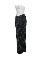 Tamryn Black White Polka Dot Sweetheart Maxi Dress