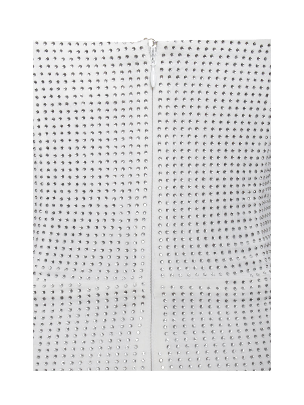 Paget White Mesh Rhinestone Embellished High Slit Gown Archive Sale
