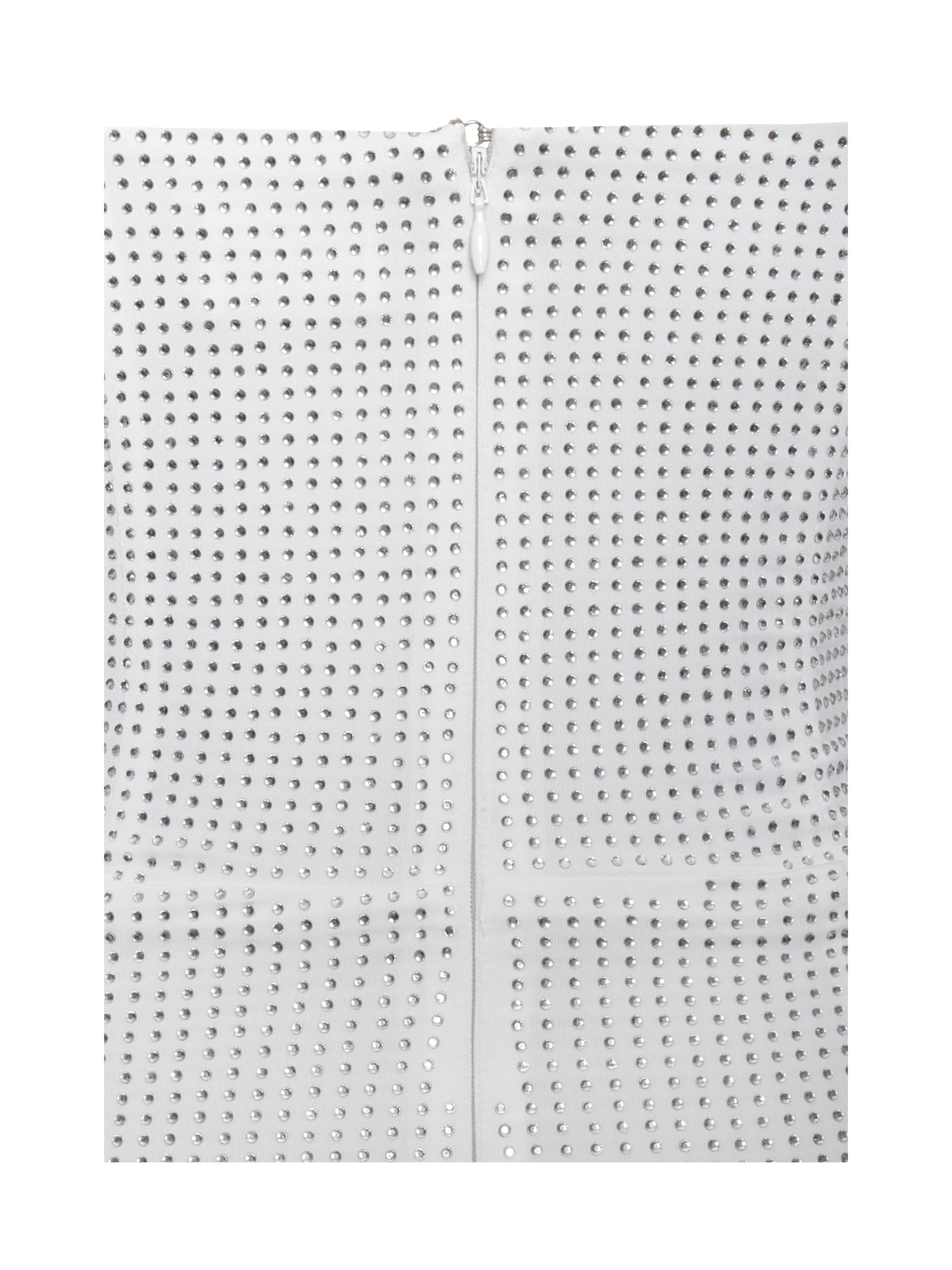 Paget White Mesh Rhinestone Embellished High Slit Gown Archive Sale