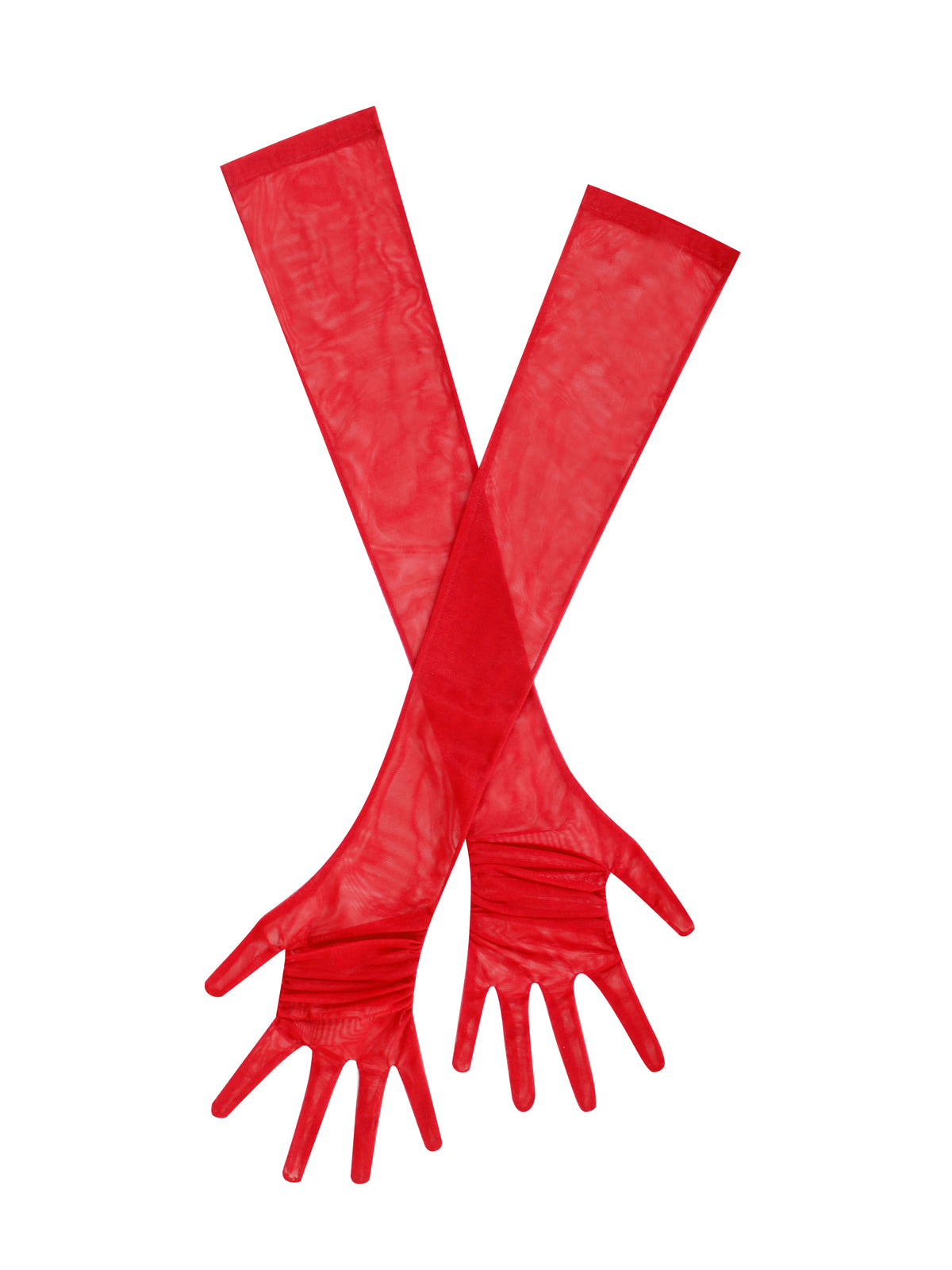 Qira Burgundy Mesh Opera length Gloves