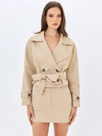 Zuli Tan Cotton Gabardine Mini Skirt