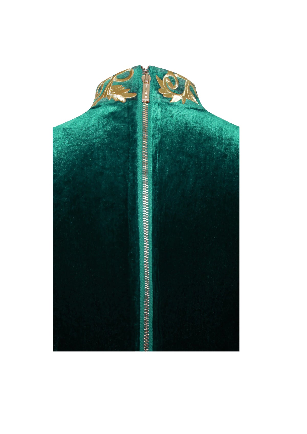 Zenaida Emerald Green Cutout High Slit Velvet Gown Archive Sale