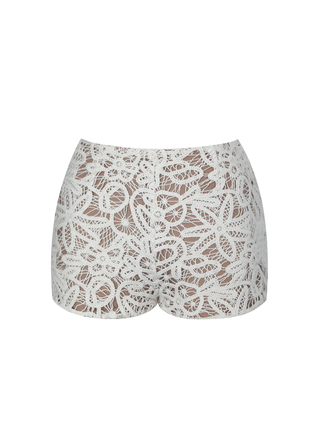 Rosanne Cream Cotton Crochet Shorts