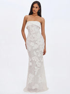 Raphaela White Floral Strapless Mermaid Wedding Dress