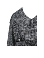 Sadie Black White Tweed High Collar Belted Mini Jacket