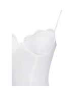 Oberon White Cotton Eyelet Lace Up Back Maxi Dress