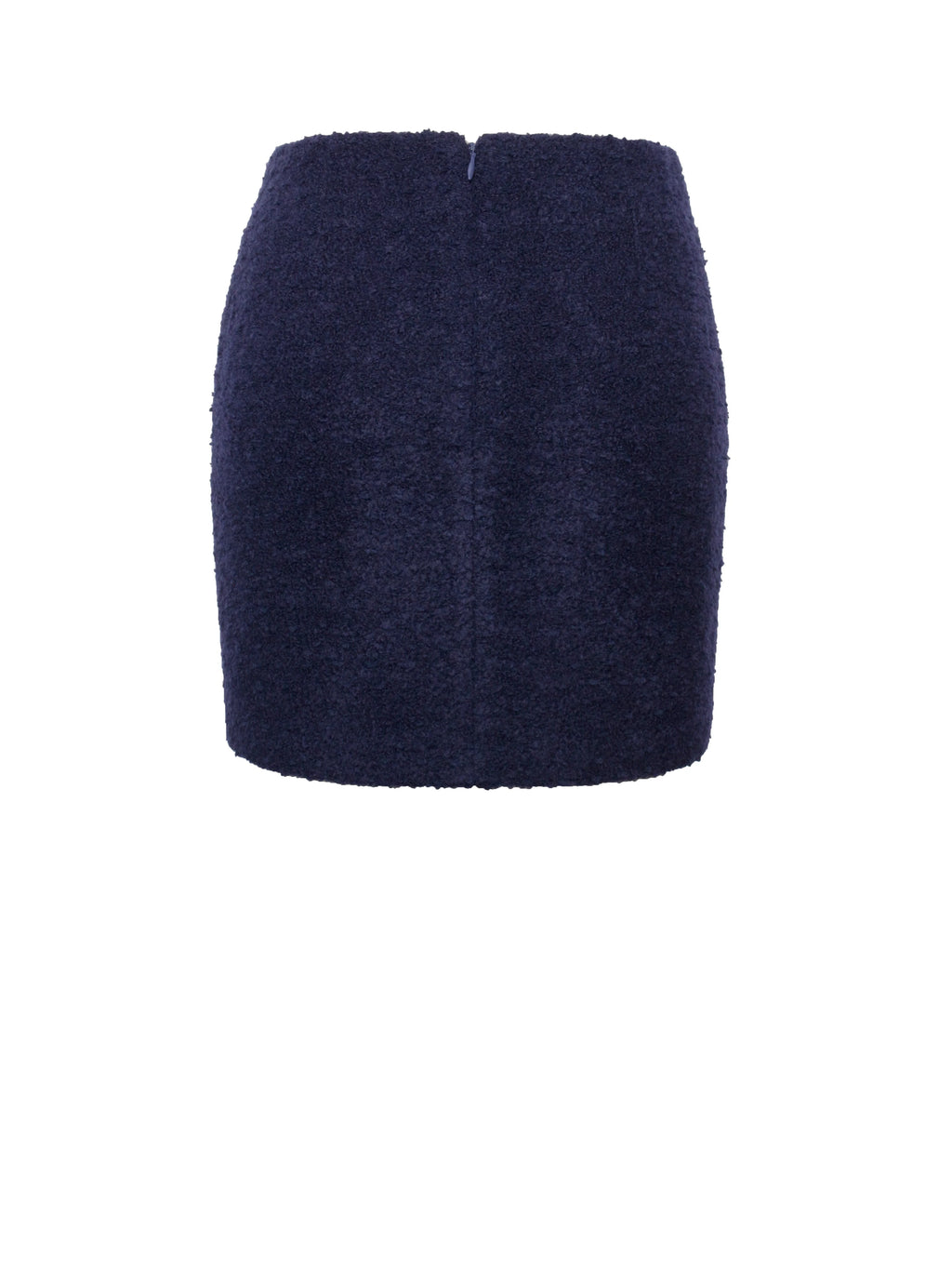 Wylda Navy Blue Boucle Wool Bodycon Mini Skirt Archive Sale