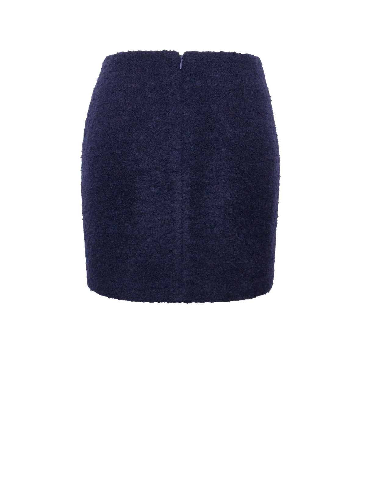 Wylda Navy Blue Boucle Wool Bodycon Mini Skirt Archive Sale