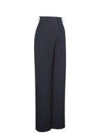 Quinnie Navy Striped High Waisted Straight Leg Pants