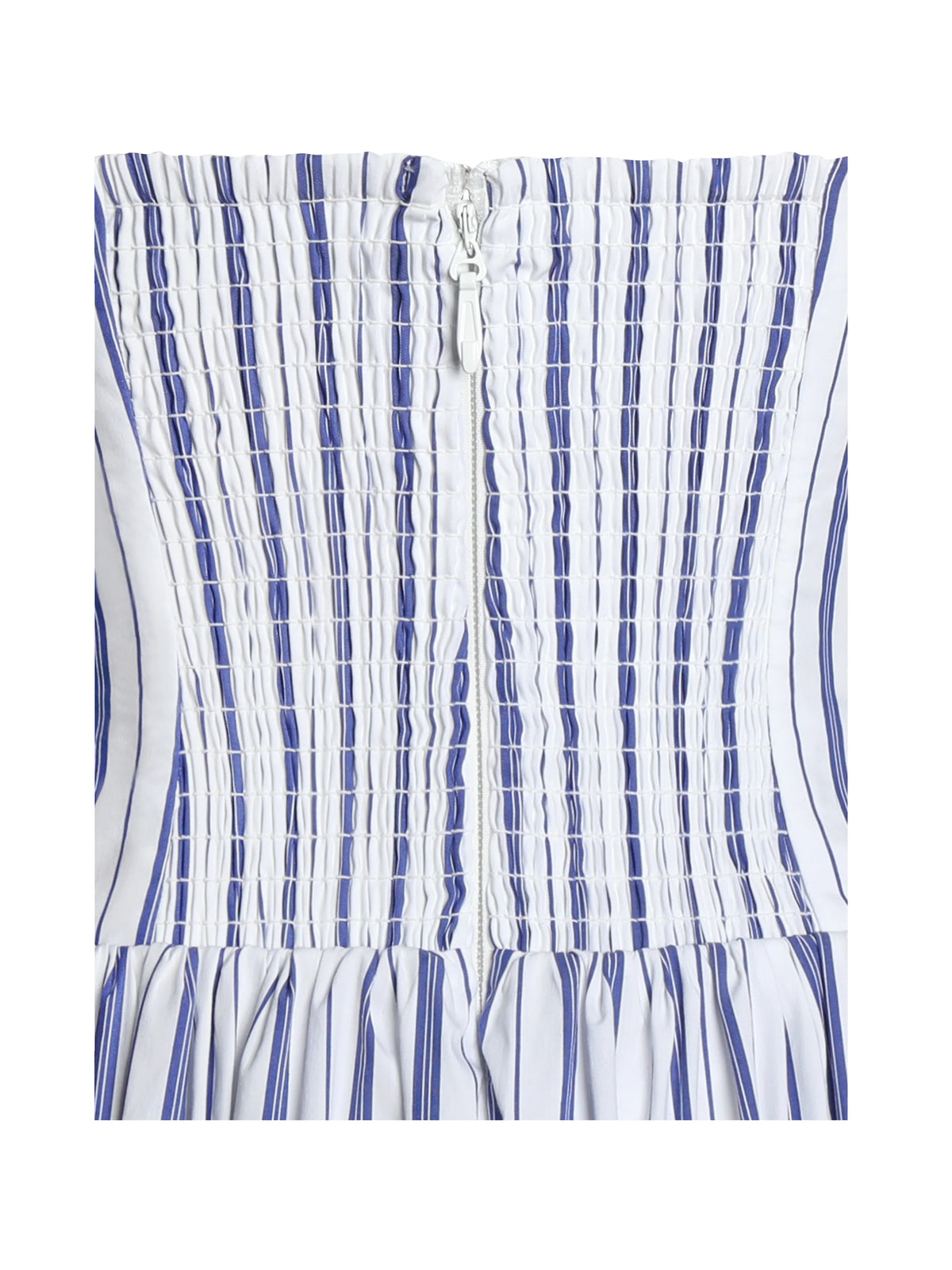 Mackenna Navy Cotton Stripe Halter Smock Back Maxi Dress