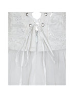 Jianna White Beaded Peplum Bardot Neckline Wedding Gown