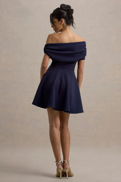 Agnes Navy One Shoulder Mini Dress