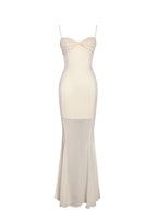 Zayne Butter Yellow Ruch Breast Chiffon Mermaid Maxi Dress