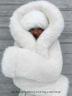 Kali White Cropped Vegan Shearling Fur Jacket