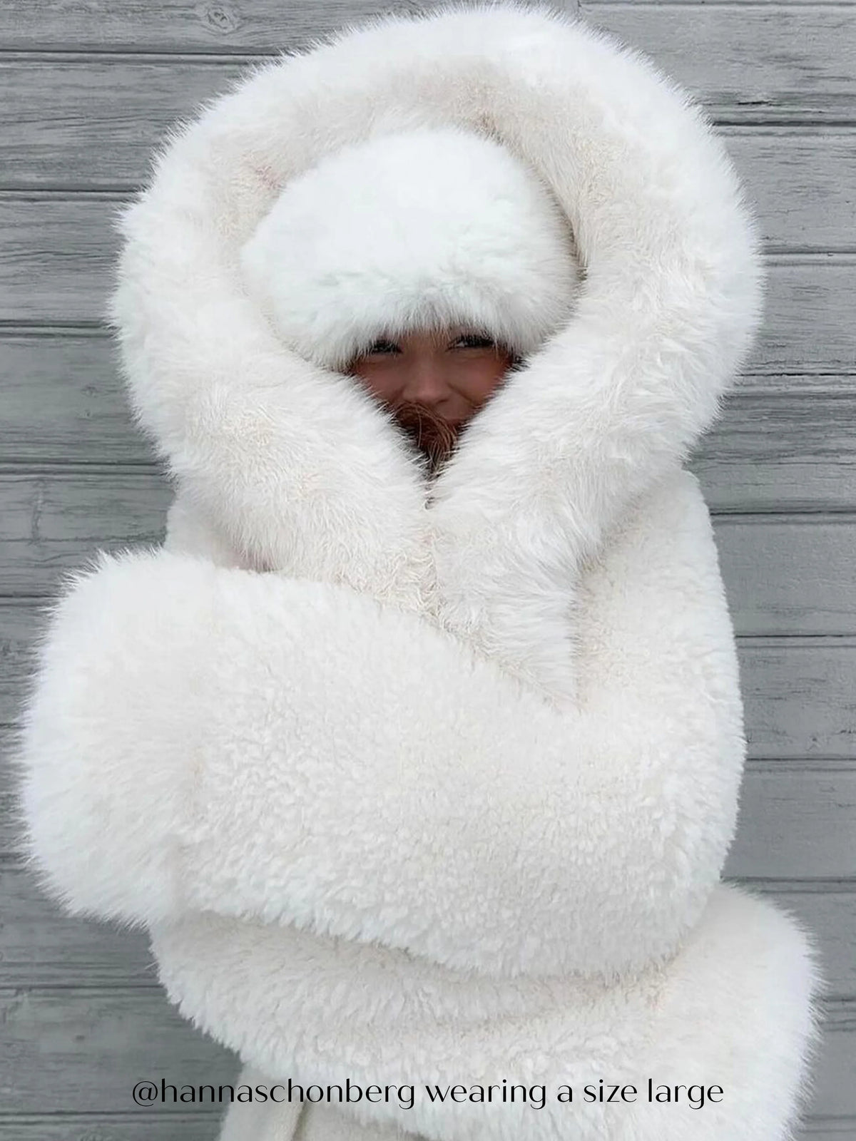 Kali White Cropped Vegan Shearling Fur Jacket
