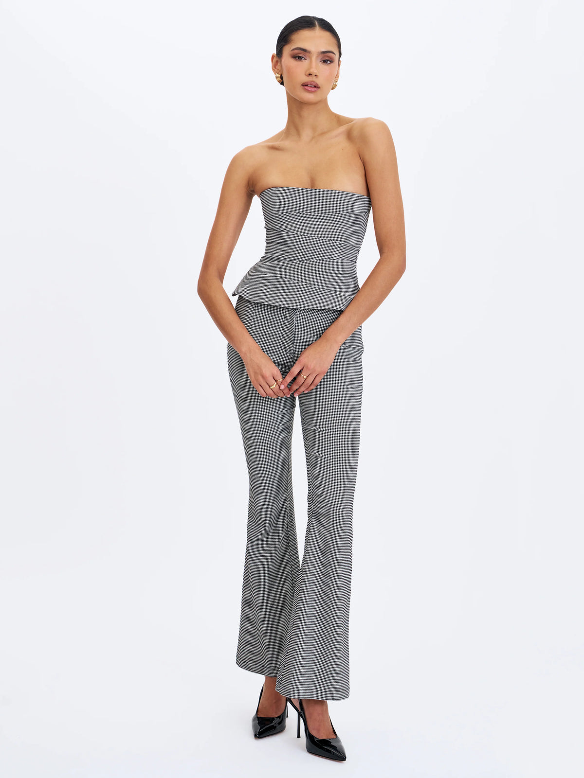 Ulli Micro Houndstooth Flared Pants