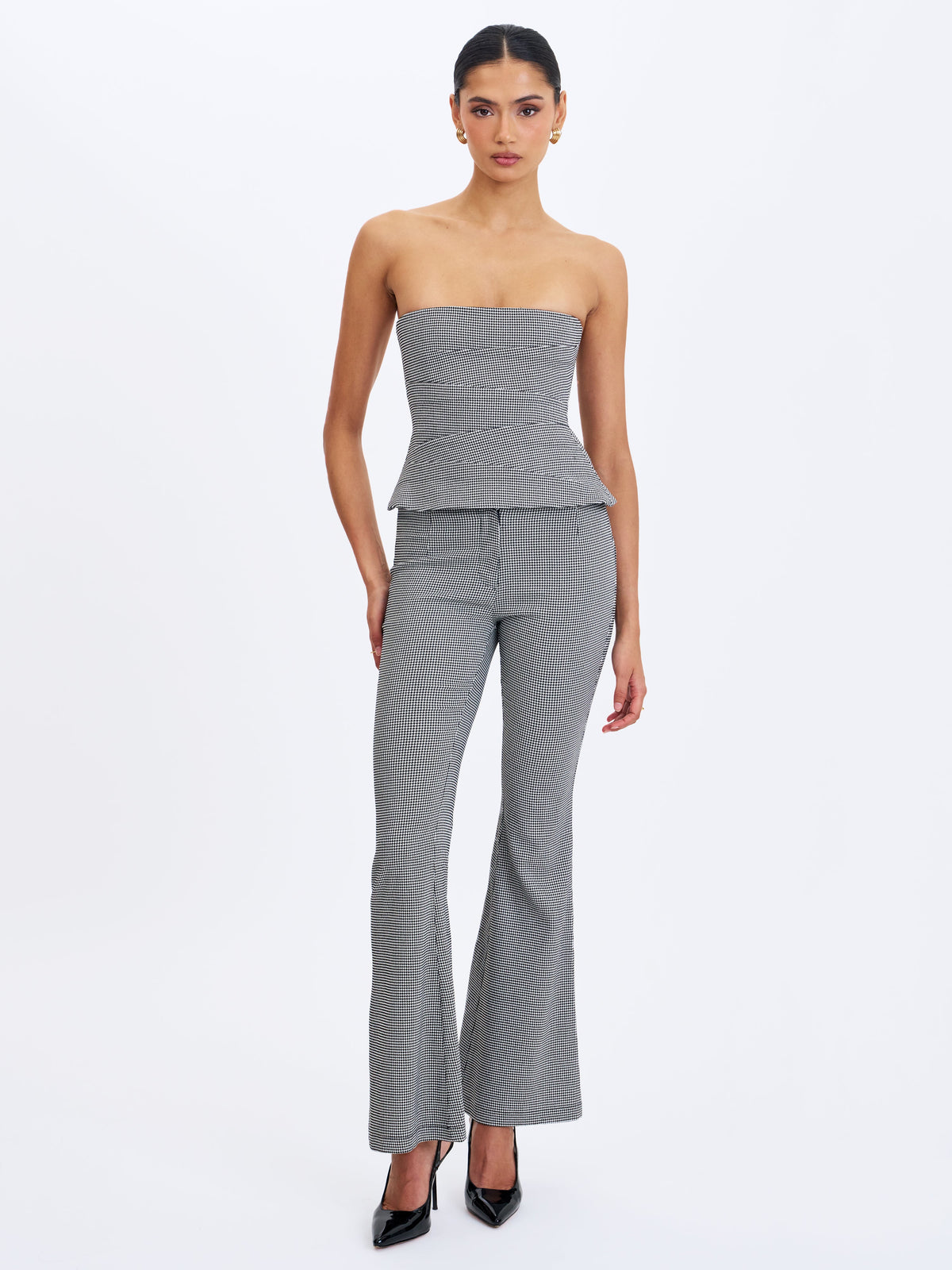 Ulli Micro Houndstooth Flared Pants