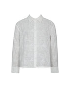 Quintina White Embroidered Cotton Gauze Button Down Shirt