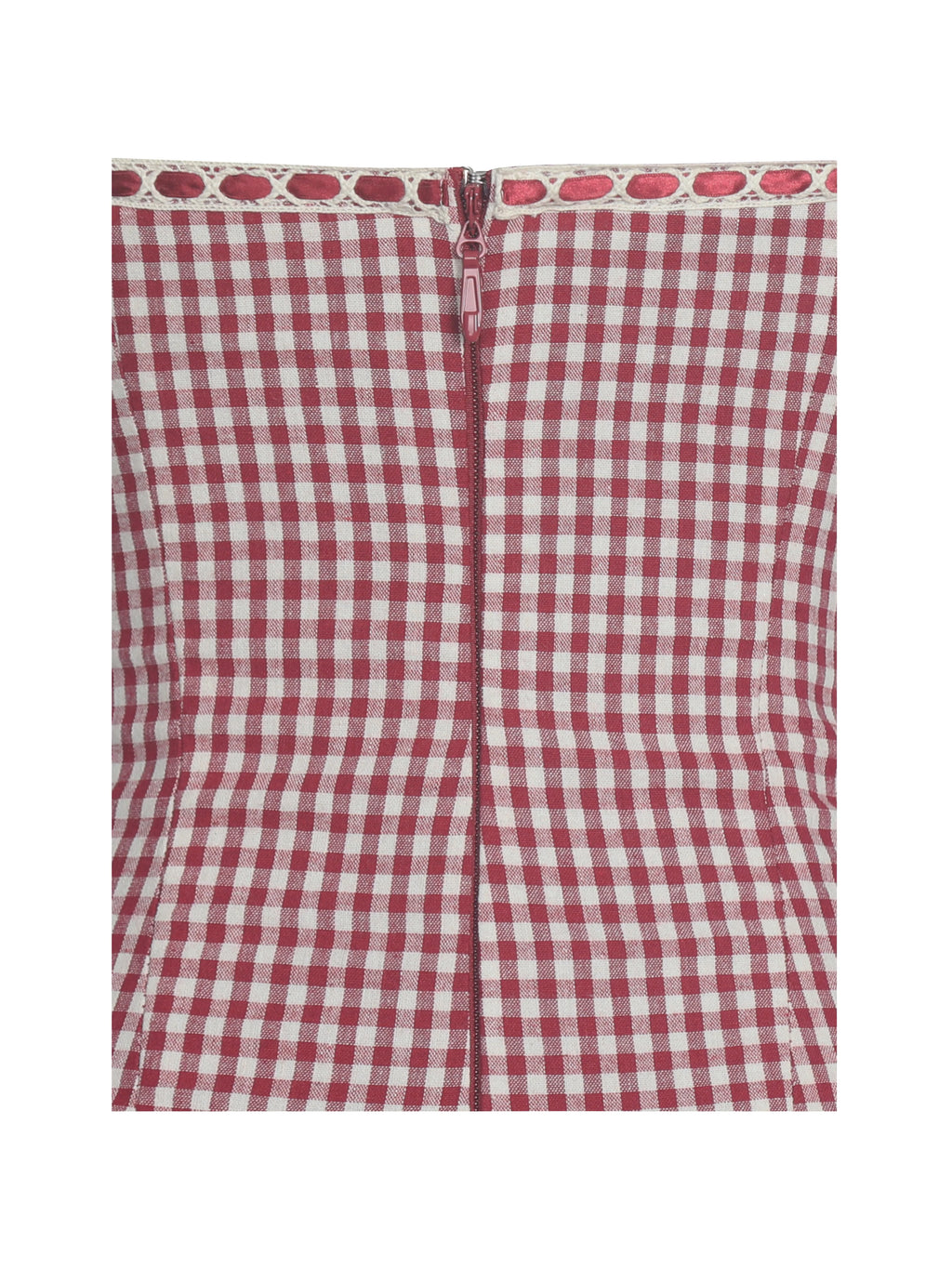 Susanna Red Cotton Gingham Drop Waist Midi Dress