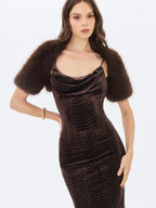 Kori Brown Faux Fur Micro Bolero