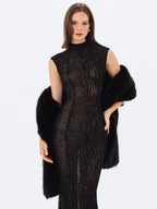 Jazmin Black Multi wear Faux Fur Scarf