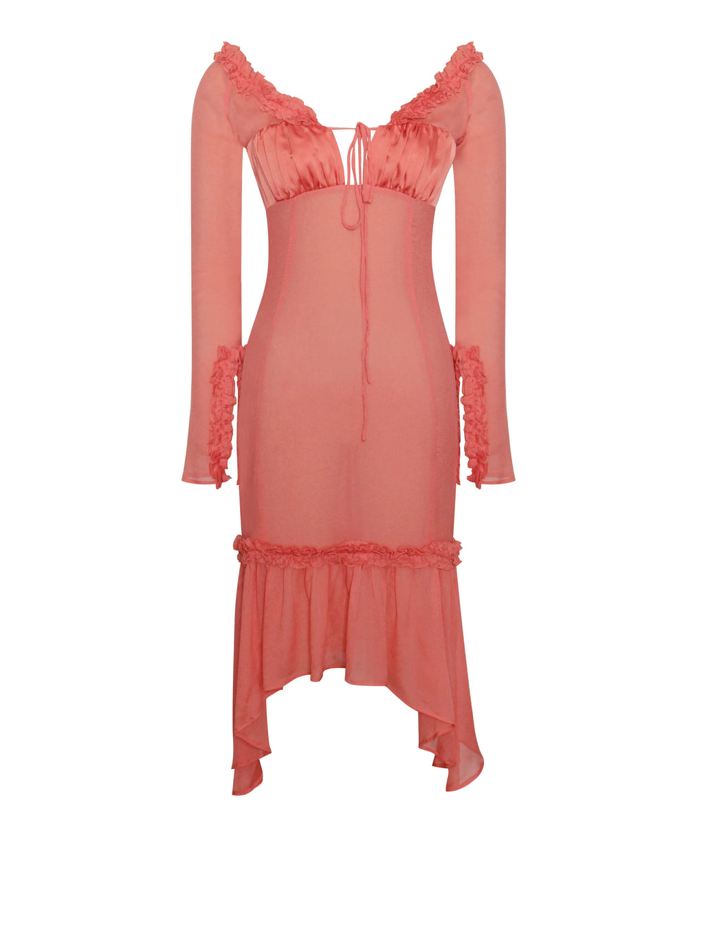 Fiorella Rosy Mauve Satin Rayon Midi Dress Archive Sale