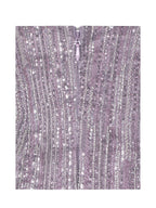 Tosca Beaded Purple Gradient Strapless Peplum Maxi Dress