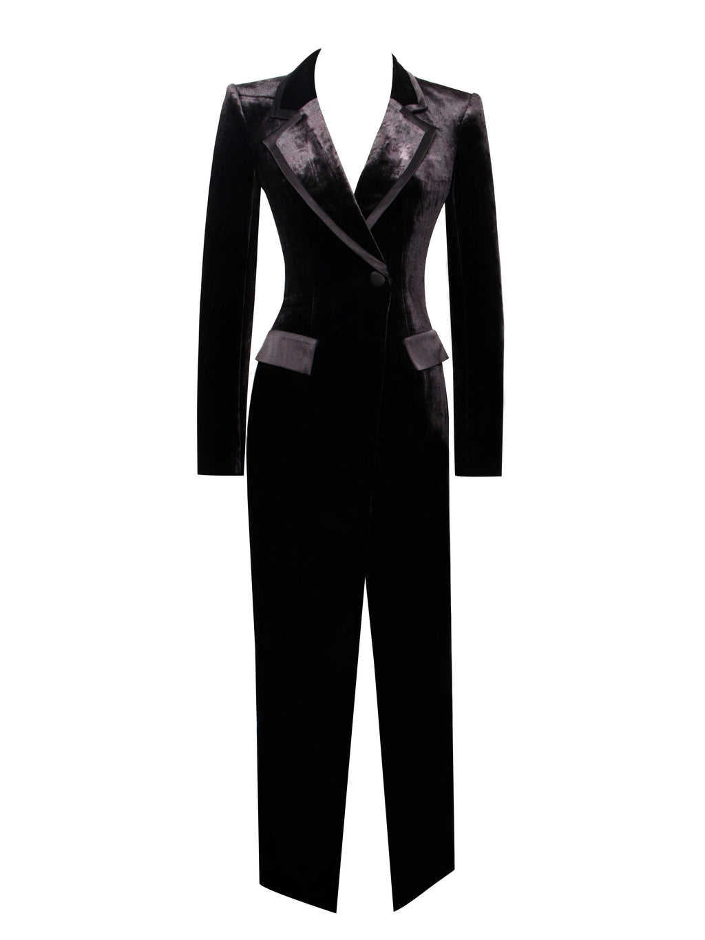 Willow Velvet High Slit Blazer Gown Archive Sale