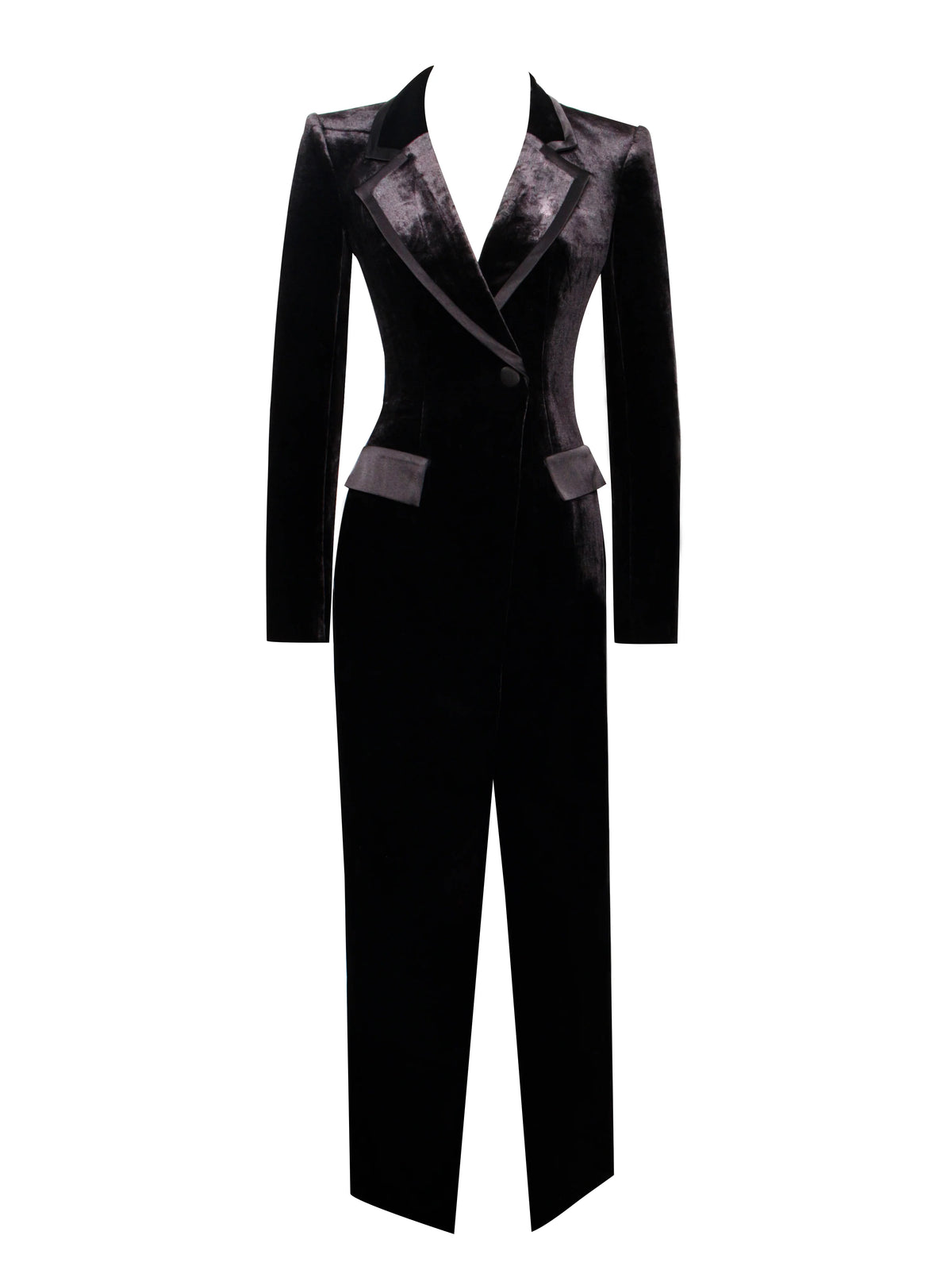 Willow Velvet High Slit Blazer Gown Archive Sale
