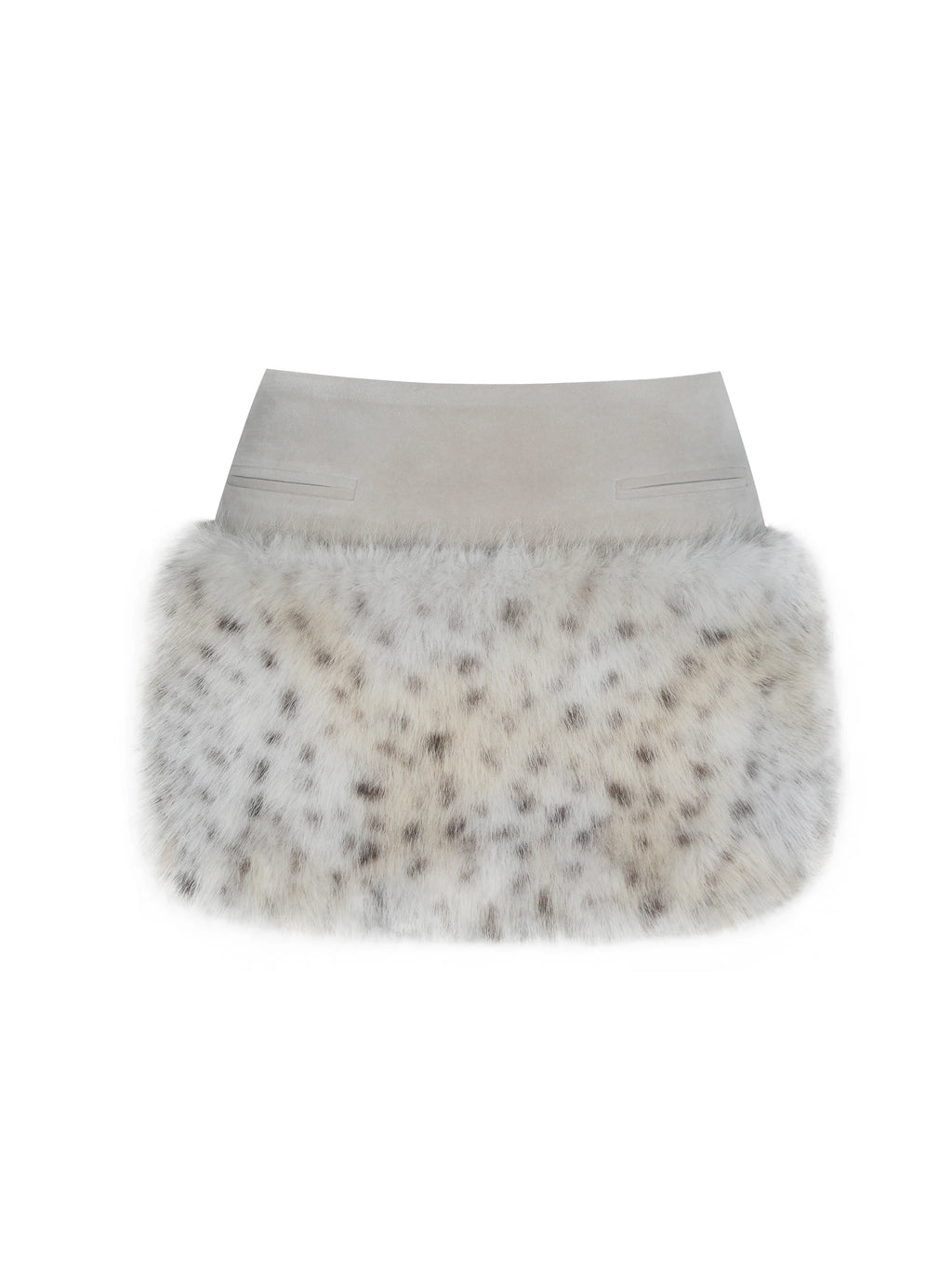 Sariah Tan Suede Cheetah Low Waisted Micro Skirt
