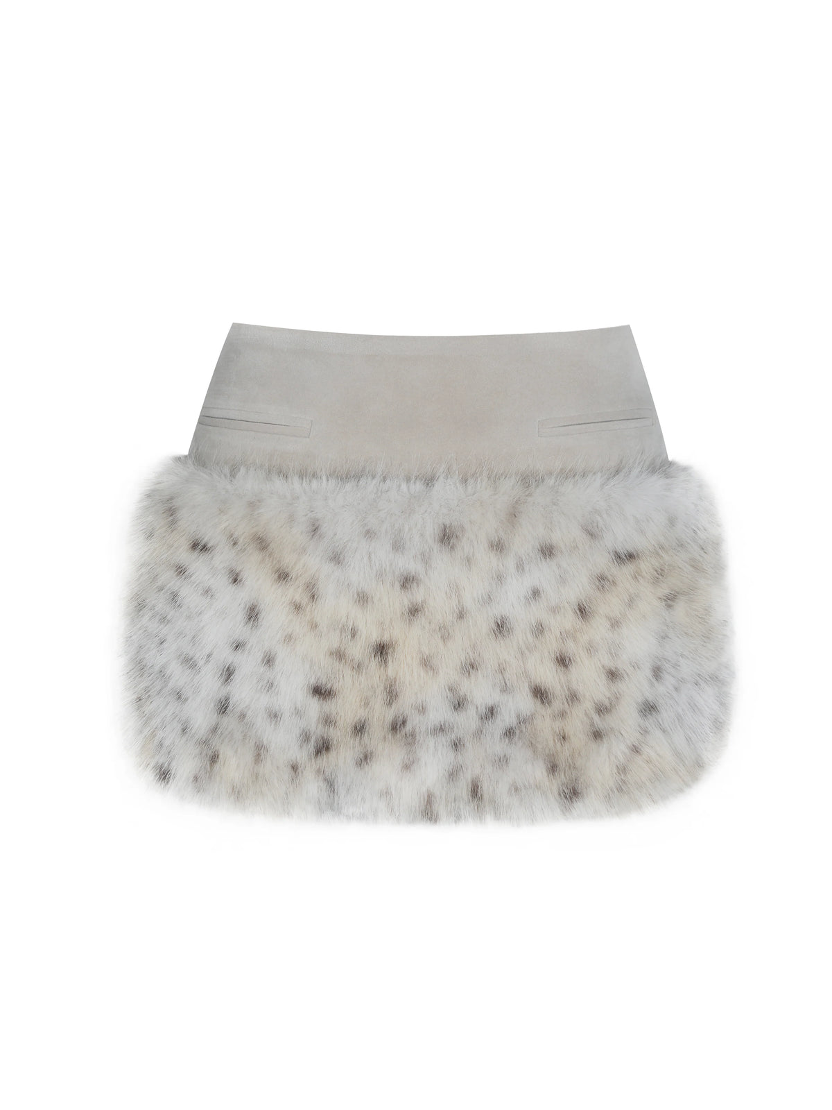 Sariah Tan Suede Cheetah Low Waisted Micro Skirt