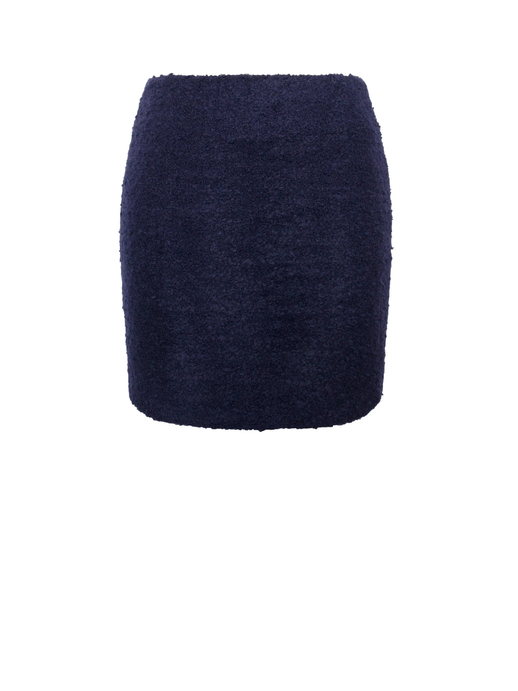 Wylda Navy Blue Boucle Wool Bodycon Mini Skirt Archive Sale