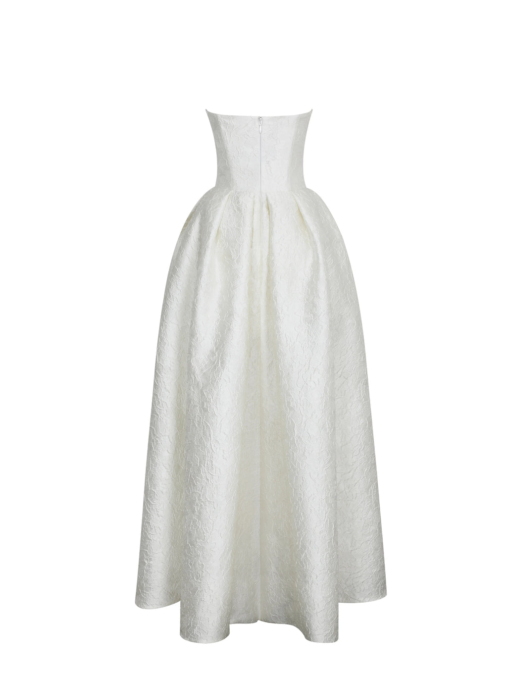 Tomika Ivory Jacquard Dipped Hem Wedding Gown