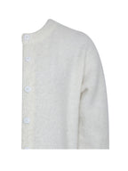 Orla White Wool Blend Ribbed Knit Cardigan