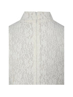 Garcelle Cream Brushed Lace Keyhole Mermaid Midi Dress