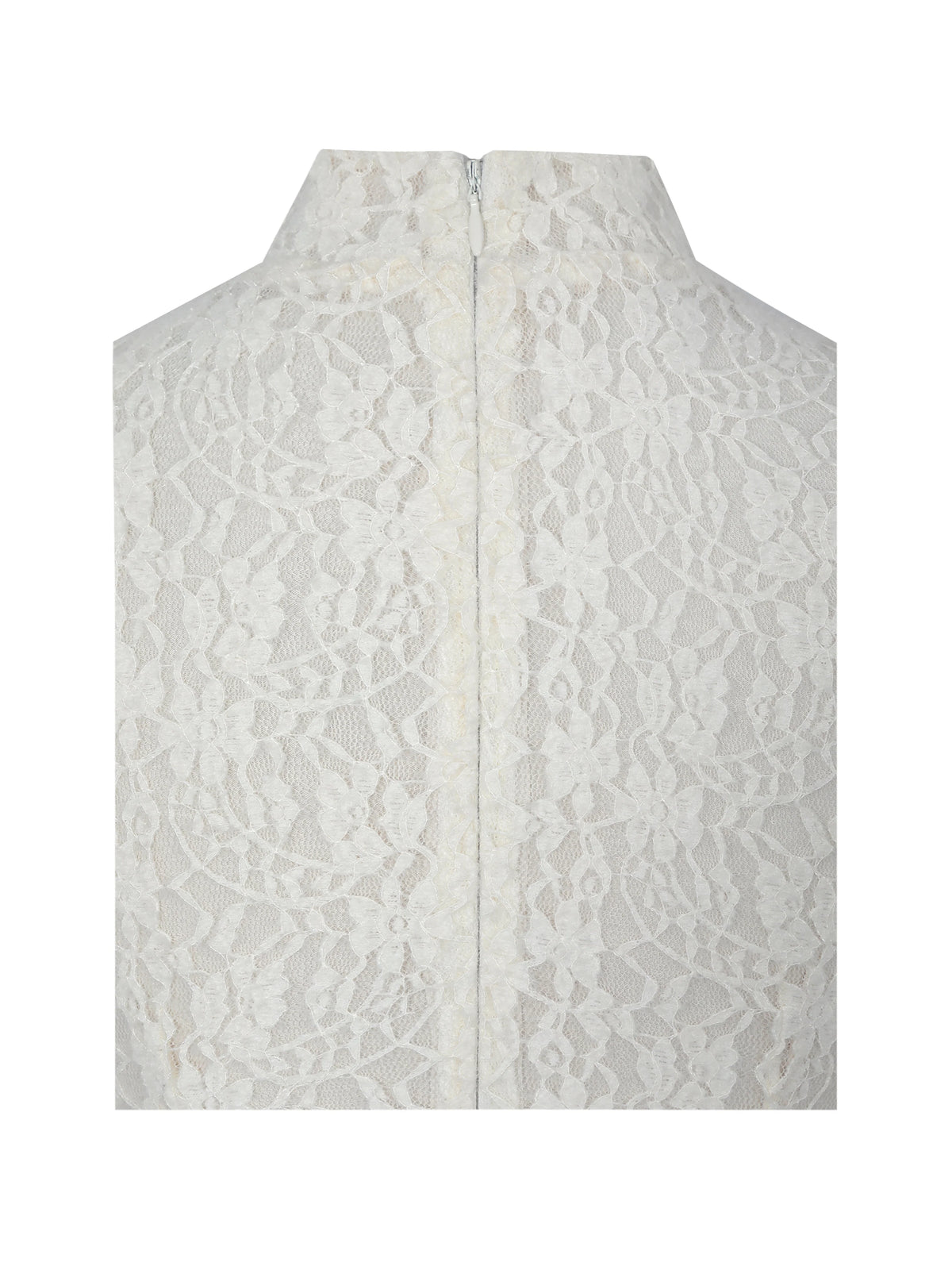 Garcelle Cream Brushed Lace Keyhole Mermaid Midi Dress
